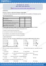 Đề thi học kì 1 Tiếng Anh 7 Right on! - Đề số 6